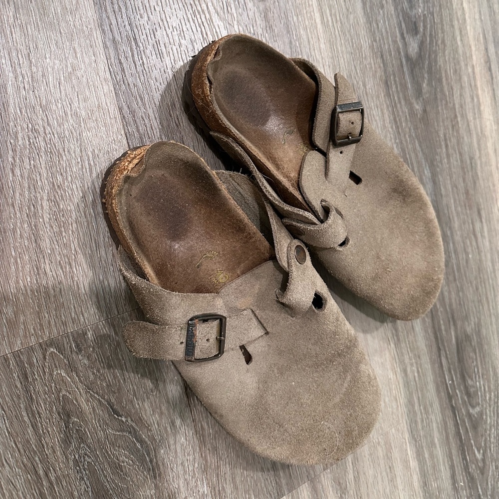 Birkenstock Tan Suede Mules